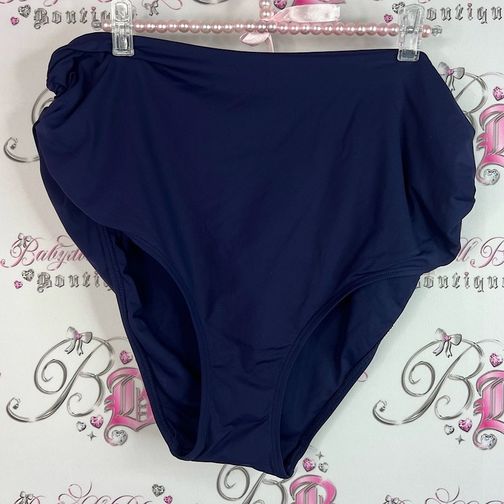 Anne Cole bikini bottoms wear 3 ways Deep Blue Convertible Bikini Bottom